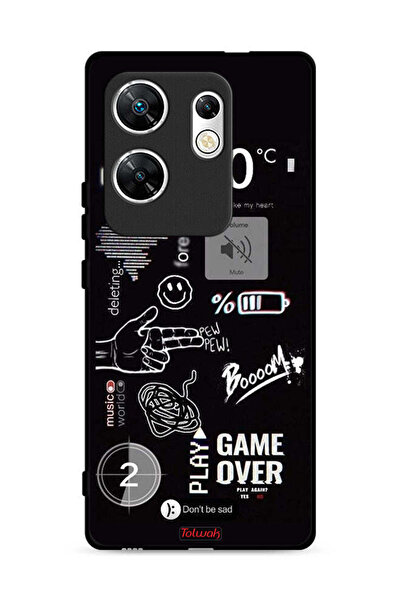 Tolwak غطاء حماية لهاتف Infinix Zero 30 4G بتصميم Game Over Pew Pew