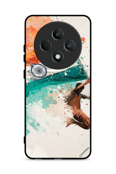 Covernex غطاء حماية لهاتف Oppo Reno12 F 5G يحمل علم الهند أثناء الطيران