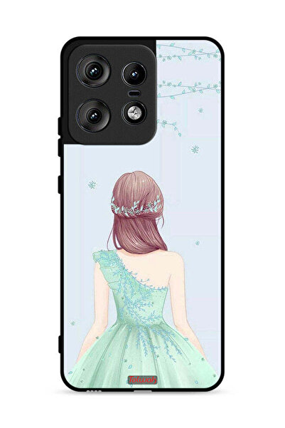 Tolwak Motorola Edge 50 Pro 5G Protective Case Cover Cute Girl In Floral Dress