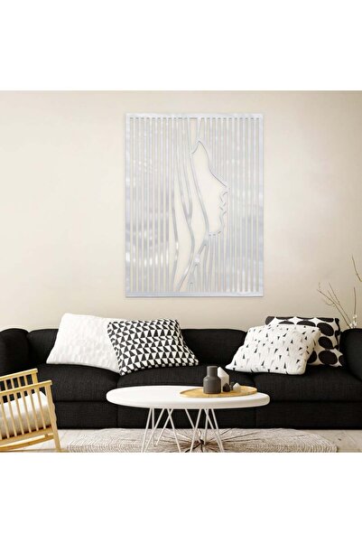 Marktna لوحة اكريلك فضي بنقشة فتاة