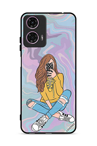 Covernex غطاء حماية لهاتف موتورولا موتو جي 24 4G مع صورة فتاة