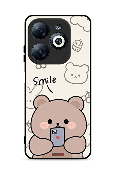 Tolwak غطاء حماية لهاتف Infinix Smart 8 4G برسومات الدب المبتسم