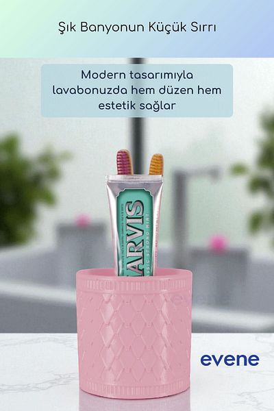 Evene Θήκη οδοντόβουρτσας Βάση οδοντόβουρτσας Βάση οδοντόβουρτσας Μαλακό ροζ χρώμα Μοντέλο 87