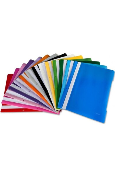 Exxo Dosar din plastic cu șină și perforații pentru documente Roșu