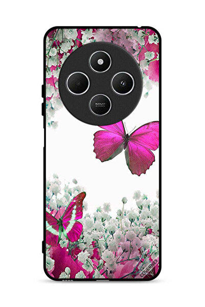 Covernex غطاء حماية لهاتف شاومي ريدمي 14R 5G برسومات فراشات جميلة وورود صغيرة
