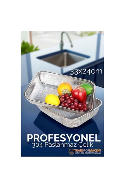 ModaCar Large 33X24 cm Colander - Professional Strainer 304 Stainless Steel
