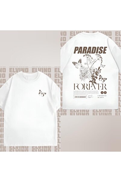 Harajuku Style فراشة بيضاء وزهرة موضوعية كبيرة الحجم للنساء