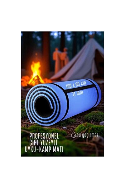 ModaCar Uyku Matı - Kamp Matı - Piknik Çadır Matı 11 mm Çift Taraflı Mavi