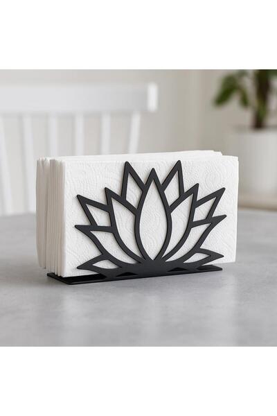 LUNOART Metal Napkin Holder with Lotus Flower Design |   Modern Table Decoration