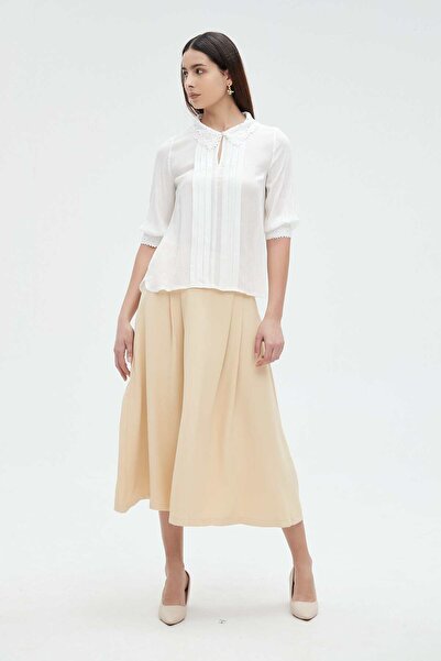 Nichii بلوزة نسائية بأكمام ثلاثة أرباع