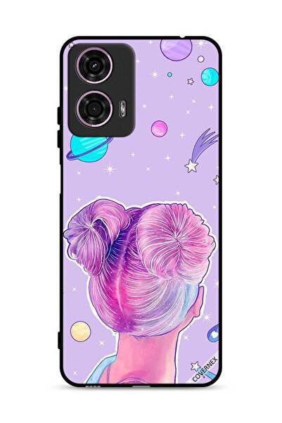 Covernex Motorola Moto G24 4G Protective Case Cover Girl And Space Stars Art