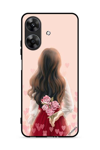 Covernex غطاء حماية لهاتف Realme Note 60 4G، فتاة تخفي زهورًا