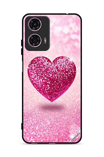 Covernex غطاء حماية لهاتف موتورولا موتو جي 24 4G بنقشة قلب لامع