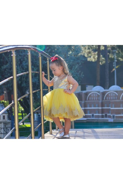 My Baby By Merry Bellee kız çocuk sarı kostüm - 4 yaş kız çocuk elbise