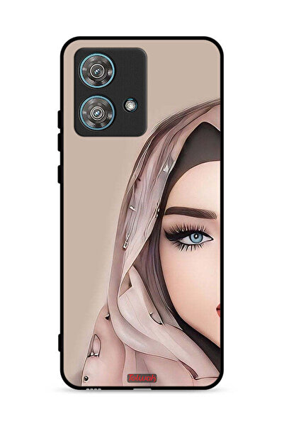 Tolwak غطاء حماية لهاتف موتورولا إيدج 40 نيو 5G برسم فتاة نصف وجه