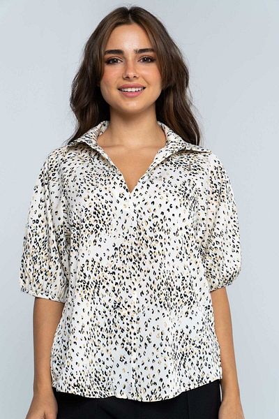 Nichii Short Sleeve Printed Blouse