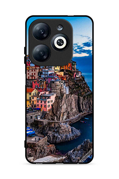 Covernex غطاء حماية لهاتف إنفينيكس سمارت 8 4G، منازل ملونة على البحر