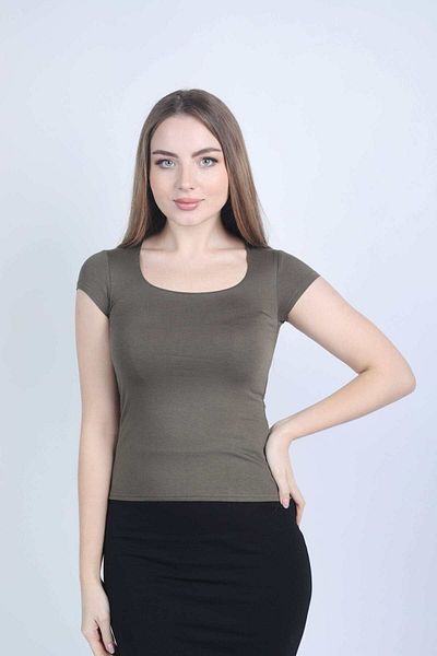 Nichii Women's Fitted Cotton Blouse with Round Neck