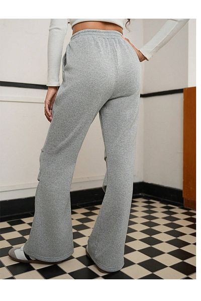 CANDERO Women's Gray Baggy Battal Plus Size Sportswear Quality Loose Fit Stretchy Comfortable Fabric Sweatpants Yus