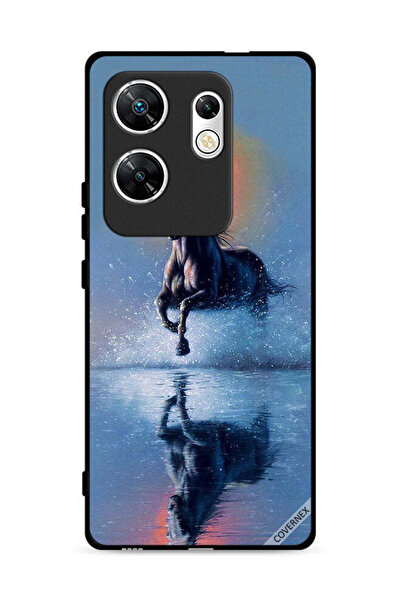 Covernex غطاء حماية لهاتف Infinix Zero 30 4G، رسم حصان يركض في الماء