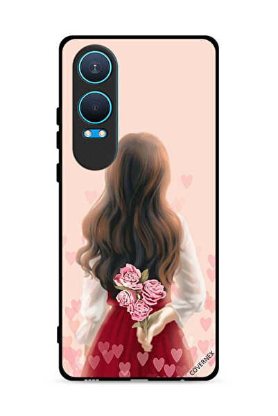 Covernex غطاء حماية لهاتف OnePlus Nord CE4 Lite 5G بنقشة فتاة تخفي أزهارًا