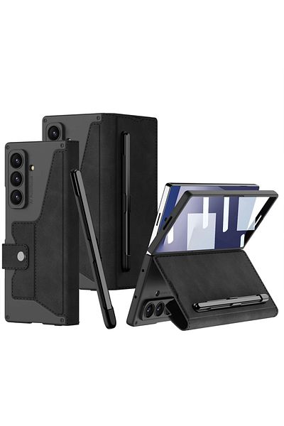 Lopard حافظة Samsung Galaxy Z Fold 7 مصممة من المخمل مع حماية للكاميرا وغطاء Fest مع حجرة قلم رصاص