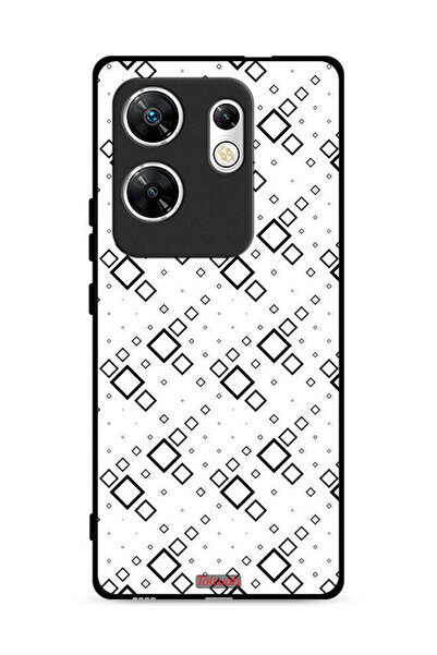 Tolwak غطاء حماية لهاتف Infinix Zero 30 4G بتصميم مربع تجريدي رقمي