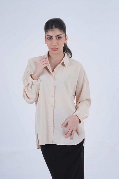 Nichii Women's Loose-Fit Long Sleeve Solid Color Shirt