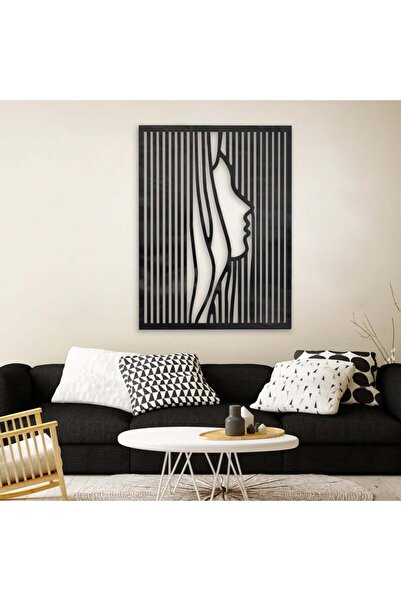 4gdran منحوتة اكريلك اسود بنقشة فتاة