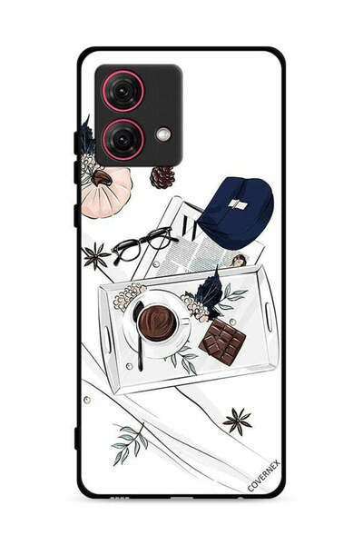 Covernex غطاء حماية لهاتف موتورولا موتو جي 84 5 جي بنقشة القهوة والشوكولاتة