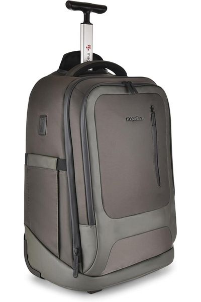 Magellan Trolley Backpack Laptop Bag with USB Type C Ports Wheels Telescopic Handle