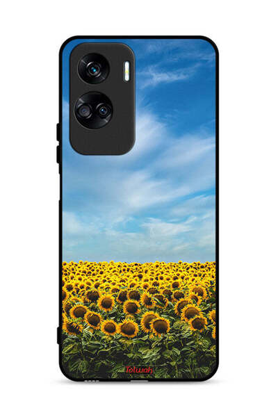 Tolwak غطاء حماية لهاتف Honor 90 Lite 5G بطبعة عباد الشمس تحت السماء