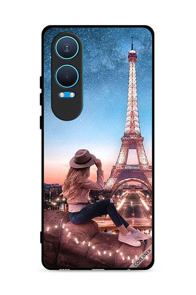 Covernex غطاء حماية لهاتف OnePlus Nord CE4 Lite 5G بنقشة قبعة الفتاة وبرج إيفل
