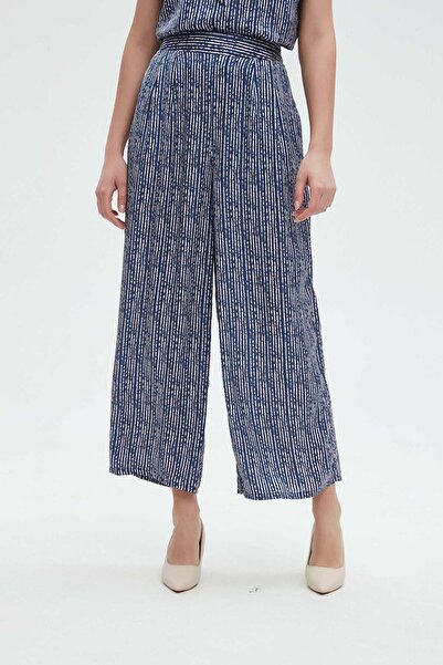 Nichii Women's Long Printed Pants with Wide Legs
