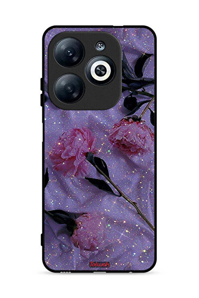 Tolwak غطاء حماية لهاتف إنفينيكس سمارت 8 4G بنقشة ورود لامعة