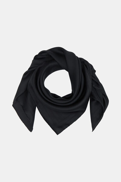 Vakko Jacquard Twill Silk Scarf - Frame - Black