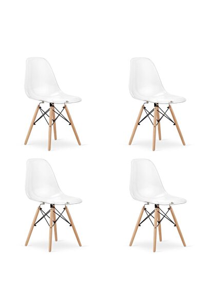 Mercaton Set de 4 scaune în stil scandinav, Mercaton, Osaka, policarbonat, le...