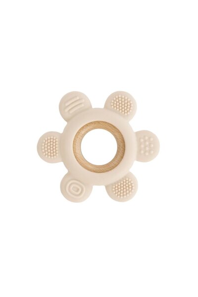 Jane Baby teething toy, Jane, Silicone and wood, BPA free, Sand