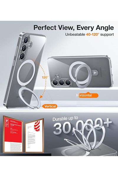 TORRAS حامل مغناطيسي لجراب Samsung Galaxy S25، متوافق مع MagSafe، تم اختباره من السقوط بدرجة عسكرية، مقاس S