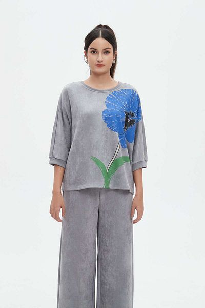 Nichii Women's 3/4 Sleeve Floral Blouse