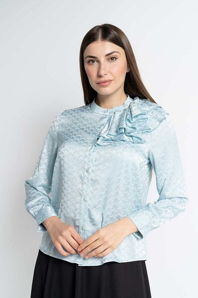 Nichii Women's Long Sleeve Button-Up Printed Blouse