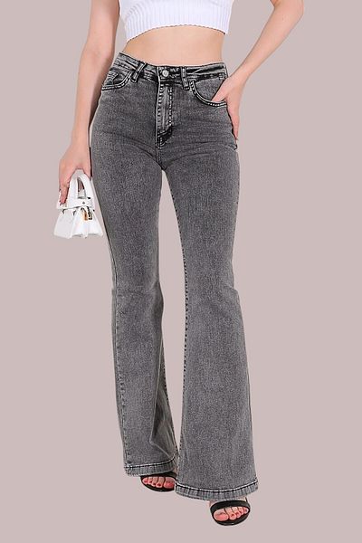 byhaziran butik Byni Smoked High Waist Flare Jeans