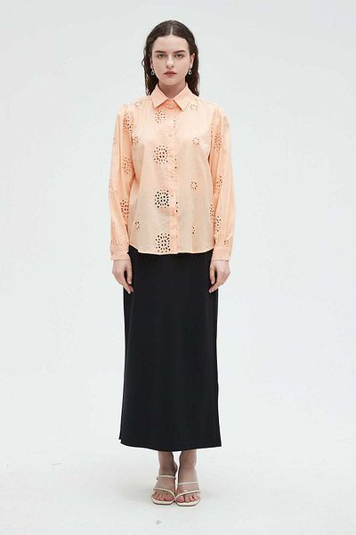 Nichii Women's Long Sleeve Solid Lace Top