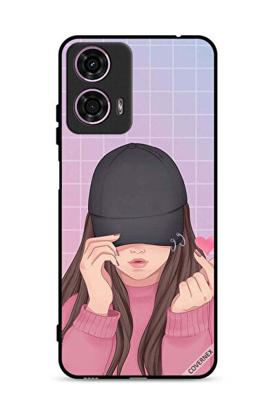 Covernex غطاء حماية لهاتف موتورولا موتو جي 24 4G بطبعة قبعة سناب لوف جيرل