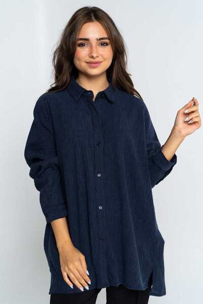 Nichii Women's Long Side-Open Shirt with Long Sleeves
