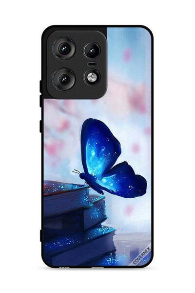 Covernex غطاء حماية لهاتف موتورولا إيدج 50 برو 5G بتصميم فراشة جالسة على كتاب