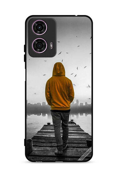 Covernex غطاء حماية لهاتف موتورولا موتو جي 24 4G - فتى حزين يمشي
