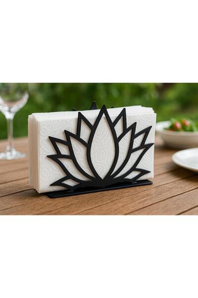 LUNOART Metal Napkin Holder with Lotus Flower Design |   Modern Table Decoration