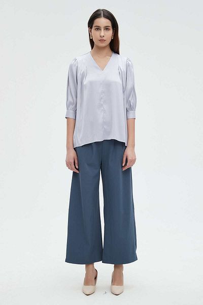 Nichii Women's Blouse with High Neckline and 3/4 Sleeves