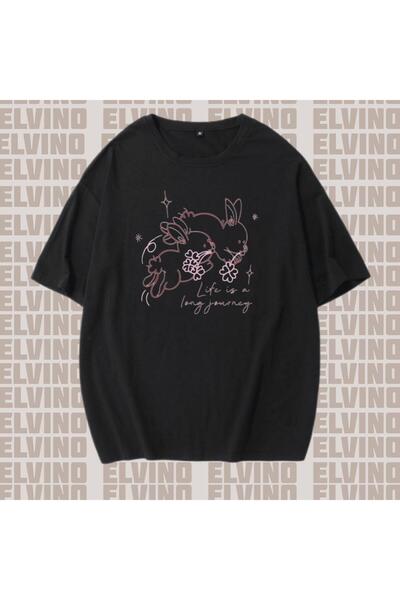 Harajuku Style Γυναικεία ρούχα με θέμα το μαύρο κουνέλι, σε μεγάλο μέγεθος